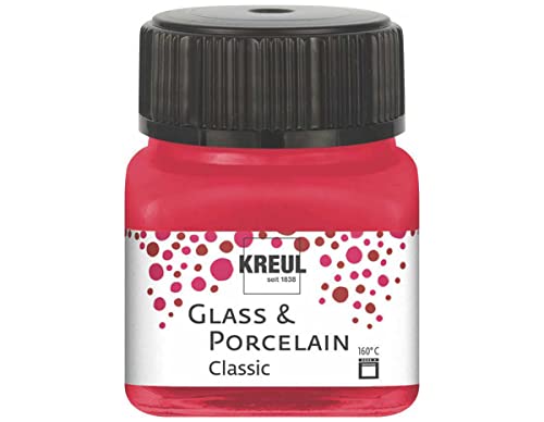 KREUL 16206 - Glass & Porcelain Classic karminrot, im 20 ml Glas, brillante Glas- und Porzellanmalfarbe auf Wasserbasis, schnelltrocknend, deckend KREUL 16206 - Glass & Porcelain Classic karminrot, im 20 ml Glas, brillante Glas- und Porzellanmalfarbe auf Wasserbasis, schnelltrocknend, deckend von Kreul