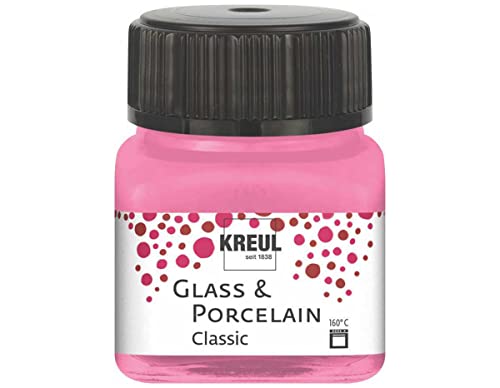 KREUL 16209 - Glass & Porcelain Classic rosa, im 20 ml Glas, brillante Glas- und Porzellanmalfarbe auf Wasserbasis, schnelltrocknend, deckend KREUL 16209 - Glass & Porcelain Classic rosa, im 20 ml Glas, brillante Glas- und Porzellanmalfarbe auf Wasserbasis, schnelltrocknend, deckend von Kreul