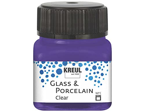 KREUL 16211 - Glass & Porcelain Clear violett, im 20 ml Glas, transparente Glas- und Porzellanmalfarbe auf Wasserbasis, schnelltrocknend, glasklar KREUL 16211 - Glass & Porcelain Clear violett, im 20 ml Glas, transparente Glas- und Porzellanmalfarbe auf Wasserbasis, schnelltrocknend, glasklar von Kreul