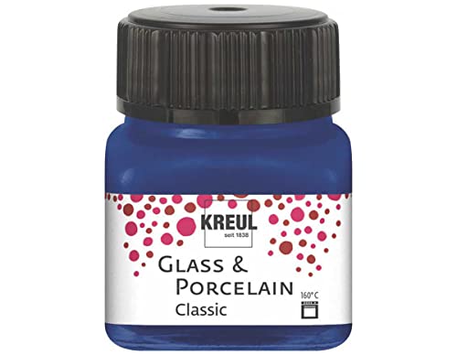 KREUL 16213 - Glass & Porcelain Classic royalblau, im 20 ml Glas, brillante Glas- und Porzellanmalfarbe auf Wasserbasis, schnelltrocknend, deckend KREUL 16213 - Glass & Porcelain Classic royalblau, im 20 ml Glas, brillante Glas- und Porzellanmalfarbe auf Wasserbasis, schnelltrocknend, deckend von Kreul
