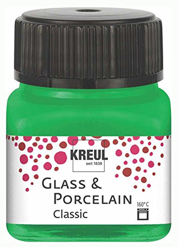 KREUL 16223 - Glass & Porcelain Classic grün, im 20 ml Glas, brillante Glas- und Porzellanmalfarbe auf Wasserbasis, schnelltrocknend, deckend KREUL 16223 - Glass & Porcelain Classic grün, im 20 ml Glas, brillante Glas- und Porzellanmalfarbe auf Wasserbasis, schnelltrocknend, deckend von Kreul