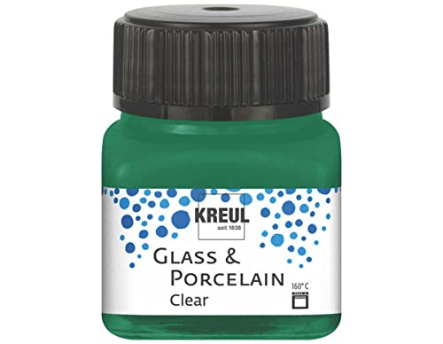KREUL 16224 - Glass & Porcelain Clear dunkelgrün, im 20 ml Glas, transparente Glas- und Porzellanmalfarbe auf Wasserbasis, schnelltrocknend, glasklar KREUL 16224 - Glass & Porcelain Clear dunkelgrün, im 20 ml Glas, transparente Glas- und Porzellanmalfarbe auf Wasserbasis, schnelltrocknend, glasklar von Kreul