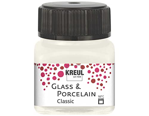 KREUL 16230 - Glass & Porcelain Classic elfenbein, im 20 ml Glas, brillante Glas- und Porzellanmalfarbe auf Wasserbasis, schnelltrocknend, deckend von Kreul