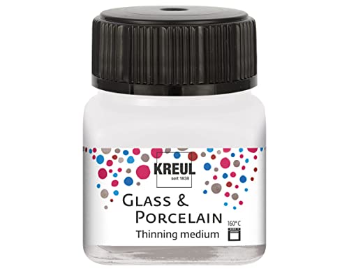 KREUL 16273 - Glass & Porcelain Farbverdünner farblos, 20 ml Glas, Medium zum Verdünnen von Glas- und Porzellanmalfarben, für aquarellartige Farbeffekte KREUL 16273 - Glass & Porcelain Farbverdünner farblos, 20 ml Glas, Medium zum Verdünnen von Glas- und Porzellanmalfarben, für aquarellartige Farbeffekte von Kreul