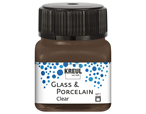KREUL 16298 - Glass & Porcelain Clear espressobraun, im 20 ml Glas, transparente Glas- und Porzellanmalfarbe auf Wasserbasis, schnelltrocknend, glasklar KREUL 16298 - Glass & Porcelain Clear espressobraun, im 20 ml Glas, transparente Glas- und Porzellanmalfarbe auf Wasserbasis, schnelltrocknend, glasklar von Kreul