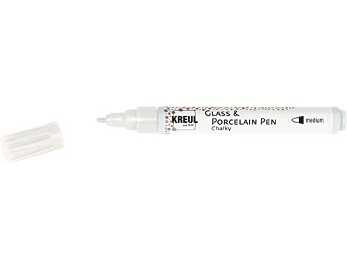 KREUL 16571 - Glass & Porcelain Pen Chalky White Cotton, formstabile Rundspitze mit Strichstärke 2 - 4 mm, sanft - matte Glas- und Porzellanfarbe mit Kreide Optik, deckend, lichtecht KREUL 16571 - Glass & Porcelain Pen Chalky White Cotton, formstabile Rundspitze mit Strichstärke 2 - 4 mm, sanft - matte Glas- und Porzellanfarbe mit Kreide Optik, deckend, lichtecht von Kreul