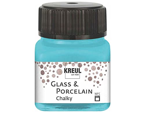 KREUL 16638 - Glass & Porcelain Chalky Ice Mint, 20 ml Glas, sanft - matte Glas- und Porzellanmalfarbe auf Wasserbasis, schnelltrocknend, deckend von Kreul