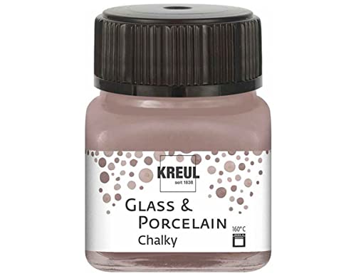 KREUL 16642 - Glass & Porcelain Chalky Mild Mocca, 20 ml Glas, sanft - matte Glas- und Porzellanmalfarbe auf Wasserbasis, schnelltrocknend, deckend von Kreul