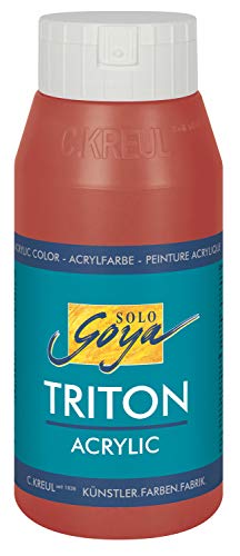 KREUL 17005 - Solo Goya Triton Acrylfarbe oxydrot, 750 ml Flasche, schnell und matt trocknend, Farbe auf Wasserbasis, in Studioqualität, vielseitig einsetzbar, gut deckend und ergiebig von Kreul