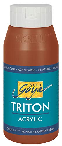 KREUL 17012 - Solo Goya Triton Acrylfarbe oxydbraun dunkel , 750 ml Flasche, schnell und matt trocknend, Farbe auf Wasserbasis, in Studioqualität, vielseitig einsetzbar, gut deckend und ergiebig von Kreul