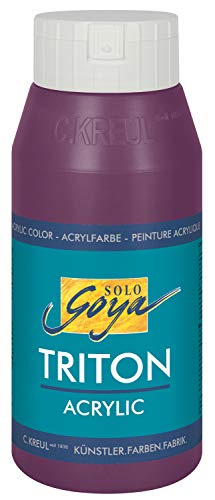 KREUL 17020 - Solo Goya Triton Acrylfarbe aubergine, 750 ml Flasche, schnell und matt trocknend, Farbe auf Wasserbasis, in Studioqualität, vielseitig einsetzbar, gut deckend und ergiebig von Kreul