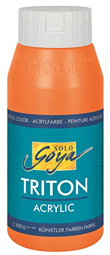 KREUL 17023 - Solo Goya Triton Acrylfarbe aprikose, 750 ml Flasche, schnell und matt trocknend, Farbe auf Wasserbasis, in Studioqualität, vielseitig einsetzbar, gut deckend und ergiebig von Kreul