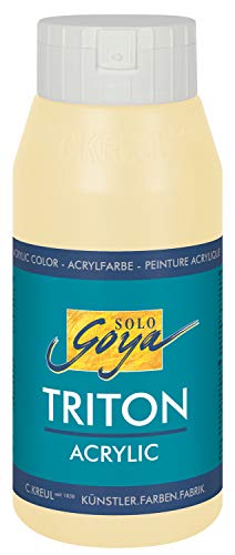 KREUL 17031 - Solo Goya Triton Acrylfarbe beige, 750 ml Flasche, schnell und matt trocknend, Farbe auf Wasserbasis, in Studioqualität, vielseitig einsetzbar, gut deckend und ergiebig von Kreul