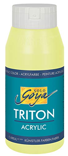 KREUL 17038 - Solo Goya Triton Acrylfarbe lichtgrün, 750 ml Flasche, schnell und matt trocknend, Farbe auf Wasserbasis, in Studioqualität, vielseitig einsetzbar, gut deckend und ergiebig von Kreul
