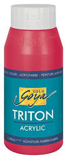 KREUL 17040 - Solo Goya Triton Acrylfarbe magenta, 750 ml Flasche, schnell und matt trocknend, Farbe auf Wasserbasis, in Studioqualität, vielseitig einsetzbar, gut deckend und ergiebig von Kreul