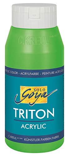 KREUL 17064 - Solo Goya Triton Acrylfarbe fluoreszierend grün, 750 ml Flasche, schnell und matt trocknend, Farbe auf Wasserbasis, in Studioqualität, vielseitig einsetzbar, gut deckend und ergiebig von Kreul