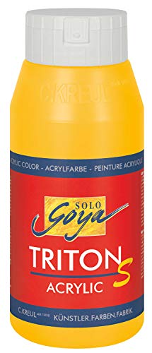 KREUL 17303 - Solo Goya Triton S Acrylfarbe maisgelb, 750 ml Flasche, schnell trocknend mit Glanzeffekt, Farbe auf Wasserbasis, in Studioqualität, vielseitig einsetzbar, gut deckend und ergiebig KREUL 17303 - Solo Goya Triton S Acrylfarbe maisgelb, 750 ml Flasche, schnell trocknend mit Glanzeffekt, Farbe auf Wasserbasis, in Studioqualität, vielseitig einsetzbar, gut deckend und ergiebig von Kreul