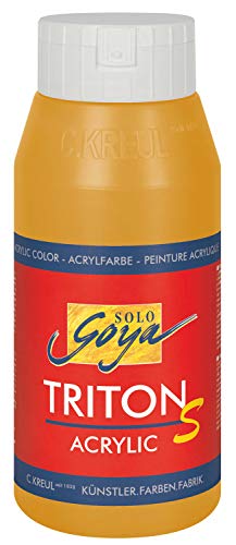 KREUL 17310 - Solo Goya Triton S Acrylfarbe brillantocker hell, 750 ml Flasche, schnell trocknend mit Glanzeffekt, Farbe auf Wasserbasis, in Studioqualität, vielseitig einsetzbar, gut deckend von Kreul