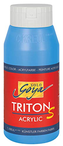 KREUL 17316 - Solo Goya Triton S Acrylfarbe lichtblau, 750 ml Flasche, schnell trocknend mit Glanzeffekt, Farbe auf Wasserbasis, in Studioqualität, vielseitig einsetzbar, gut deckend und ergiebig KREUL 17316 - Solo Goya Triton S Acrylfarbe lichtblau, 750 ml Flasche, schnell trocknend mit Glanzeffekt, Farbe auf Wasserbasis, in Studioqualität, vielseitig einsetzbar, gut deckend und ergiebig von Kreul