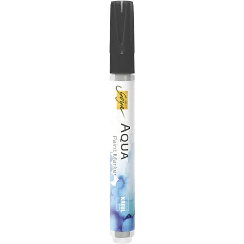 KREUL 18111 - Solo Goya Aqua Paint Marker schwarz, Künstlerstift mit elastischer Pinselspitze und Faserstabsystem, wasserlösliche Farbe, zum Skizzieren und Kolorieren von Kreul