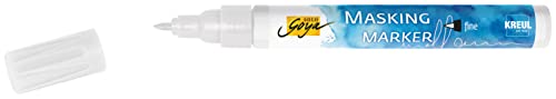 Kreul 18160 - Solo Goya Masking Marker fine, Strichstärke 1 - 2 mm, abziehbares Rubbelkrepp in Markerform, für präzise und kantenscharfe Linienführung inmitten fließender Aquarellfarbe von Kreul