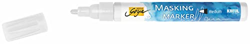 KREUL 18165 - Solo Goya Masking Marker medium, Strichstärke 2 - 4 mm, abziehbares Rubbelkrepp in Markerform, für präzise und kantenscharfe Linienführung inmitten fließender Aquarellfarbe von Kreul