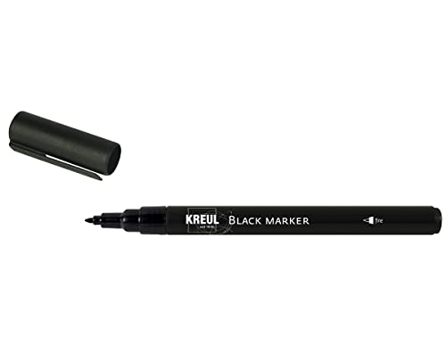KREUL 18171 - Black Marker fine, 0,8 mm Strichstärke, wasserfeste, pigmentierte Tinte, ideal für Skizzen, Illustrationen und Handlettering KREUL 18171 - Black Marker fine, 0,8 mm Strichstärke, wasserfeste, pigmentierte Tinte, ideal für Skizzen, Illustrationen und Handlettering von Kreul