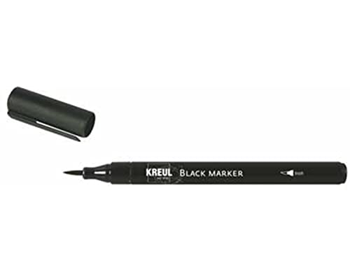 KREUL 18174 - Black Marker brush, variable Strichstärke, wasserfeste, pigmentierte Tinte, ideal für Skizzen, Illustrationen und Handlettering von Kreul