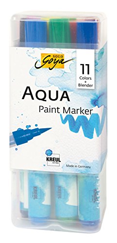 KREUL 18190 - Solo Goya Aqua Paint Marker Powerpack, Set mit 11 Farben und einem Blender, Künstlerstifte mit elastischer Pinselspitze, wasserlösliche Farbe KREUL 18190 - Solo Goya Aqua Paint Marker Powerpack, Set mit 11 Farben und einem Blender, Künstlerstifte mit elastischer Pinselspitze, wasserlösliche Farbe von Kreul