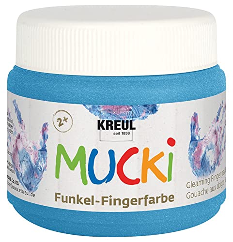 KREUL 23122 - Mucki schimmernde Funkel - Fingerfarbe, 150 ml in Diamanten blau, auf Wasserbasis, parabenfrei, glutenfrei, laktosefrei und vegan, auswaschbar, vermalbar mit Pinsel und Fingern KREUL 23122 - Mucki schimmernde Funkel - Fingerfarbe, 150 ml in Diamanten blau, auf Wasserbasis, parabenfrei, glutenfrei, laktosefrei und vegan, auswaschbar, vermalbar mit Pinsel und Fingern von Kreul