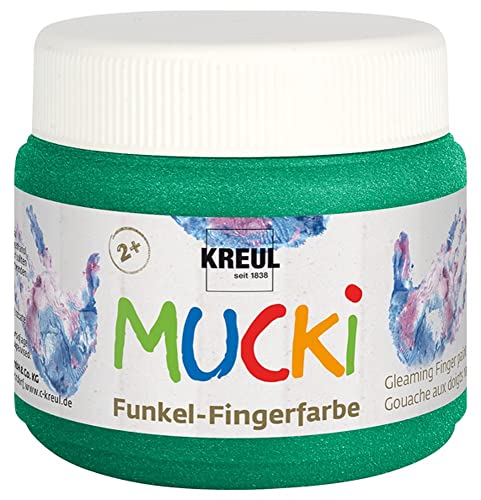 KREUL 23123 - Mucki schimmernde Funkel - Fingerfarbe, 150 ml in Smaragd grün, auf Wasserbasis, parabenfrei, glutenfrei, laktosefrei und vegan, auswaschbar, vermalbar mit Pinsel und Fingern KREUL 23123 - Mucki schimmernde Funkel - Fingerfarbe, 150 ml in Smaragd grün, auf Wasserbasis, parabenfrei, glutenfrei, laktosefrei und vegan, auswaschbar, vermalbar mit Pinsel und Fingern von Kreul