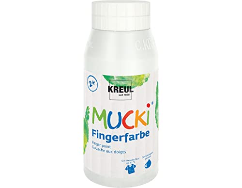 KREUL 23201 - Mucki leuchtkräftige Fingerfarbe, 750 ml in weiß, auf Wasserbasis, parabenfrei, glutenfrei, laktosefrei und vegan, auswaschbar, vermalbar mit Pinsel, Schwamm, Spachtel und Fingern KREUL 23201 - Mucki leuchtkräftige Fingerfarbe, 750 ml in weiß, auf Wasserbasis, parabenfrei, glutenfrei, laktosefrei und vegan, auswaschbar, vermalbar mit Pinsel, Schwamm, Spachtel und Fingern von KREUL
