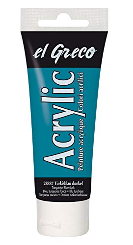 KREUL 28337 - El Greco Acrylic, 75 ml Tube in türkisblau dunkel, hochpigmentierte, glänzende Acrylfarbe in Studienqualität, buttrig vermalbar, für pastose Malerei KREUL 28337 - El Greco Acrylic, 75 ml Tube in türkisblau dunkel, hochpigmentierte, glänzende Acrylfarbe in Studienqualität, buttrig vermalbar, für pastose Malerei von Kreul