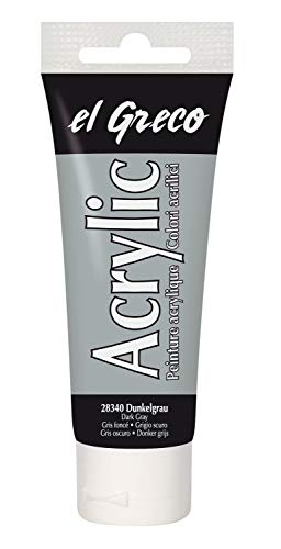 KREUL 28340 - El Greco Acrylic, 75 ml Tube in dunkelgrau, hochpigmentierte, glänzende Acrylfarbe in Studienqualität, buttrig vermalbar, für pastose Malerei KREUL 28340 - El Greco Acrylic, 75 ml Tube in dunkelgrau, hochpigmentierte, glänzende Acrylfarbe in Studienqualität, buttrig vermalbar, für pastose Malerei von Kreul