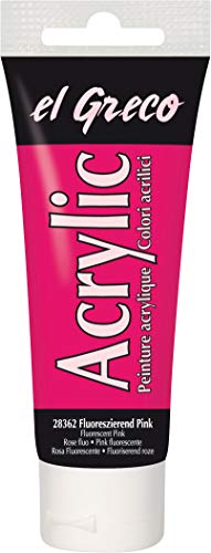 KREUL 28362 - El Greco Acrylic, 75 ml Tube in fluoreszierend pink, hochpigmentierte, glänzende Acrylfarbe in Studienqualität, buttrig vermalbar, für pastose Malerei KREUL 28362 - El Greco Acrylic, 75 ml Tube in fluoreszierend pink, hochpigmentierte, glänzende Acrylfarbe in Studienqualität, buttrig vermalbar, für pastose Malerei von Kreul