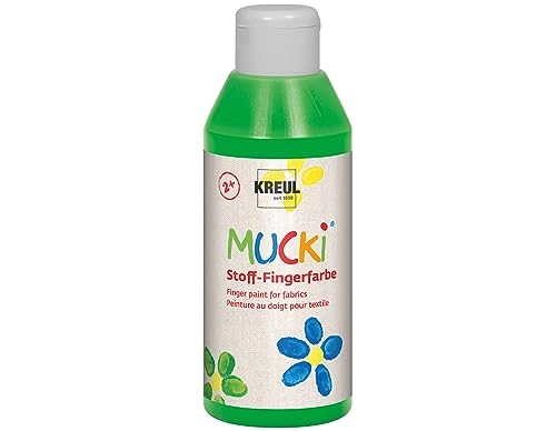 KREUL 28405 - Mucki leuchtkräftige Stoff - Fingerfarbe, 250 ml in grün, auf Wasserbasis, parabenfrei, glutenfrei, laktosefrei und vegan, optimal für die Anwendung mit Fingern und Händen KREUL 28405 - Mucki leuchtkräftige Stoff - Fingerfarbe, 250 ml in grün, auf Wasserbasis, parabenfrei, glutenfrei, laktosefrei und vegan, optimal für die Anwendung mit Fingern und Händen von Kreul