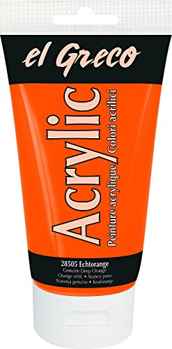 KREUL 28505 - El Greco Acrylic, 150 ml Tube in echtorange, hochpigmentierte, glänzende Acrylfarbe in Studienqualität, buttrig vermalbar, für pastose Malerei KREUL 28505 - El Greco Acrylic, 150 ml Tube in echtorange, hochpigmentierte, glänzende Acrylfarbe in Studienqualität, buttrig vermalbar, für pastose Malerei von Kreul