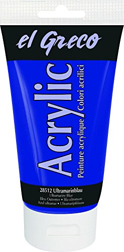 KREUL 28512 - El Greco Acrylic, 150 ml Tube in ultramarinblau, hochpigmentierte, glänzende Acrylfarbe in Studienqualität, buttrig vermalbar, für pastose Malerei KREUL 28512 - El Greco Acrylic, 150 ml Tube in ultramarinblau, hochpigmentierte, glänzende Acrylfarbe in Studienqualität, buttrig vermalbar, für pastose Malerei von Kreul