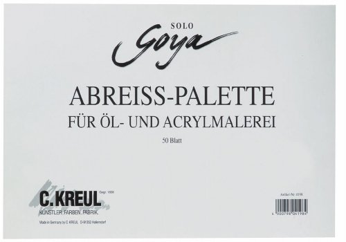 KREUL 4198 - Solo Goya Abreißpalette für Öl- und Acrylmalerei, 50 Blatt, mit Griffloch, für Öl-, Acryl-, Gouache- und Temperafarben geeignet von Kreul