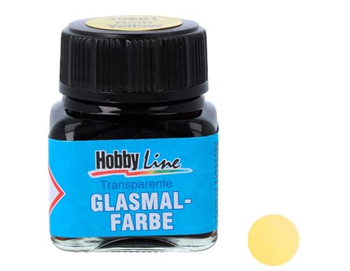 Kreul 45201 Transparente Glasmalfarbe auf Kunstharzbasis, 20 ml Glas in gelb, Brillante Farbe, lichtecht und wischfest, trocknet streifenlos, zum dekorativen Bemalen von Glasuntergründen von Kreul