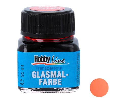 Kreul 45202 Transparente Glasmalfarbe auf Kunstharzbasis, 20 ml Glas in hellrot, Brillante Farbe, lichtecht und wischfest, trocknet streifenlos, zum dekorativen Bemalen von Glasuntergründen von Kreul