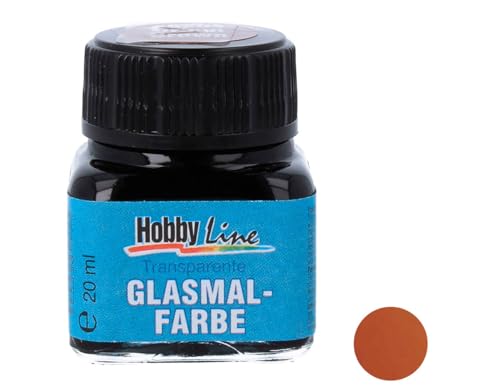 Kreul 45204 Transparente Glasmalfarbe auf Kunstharzbasis, 20 ml Glas in braun, Brillante Farbe, lichtecht und wischfest, trocknet streifenlos, zum dekorativen Bemalen von Glasuntergründen von Kreul