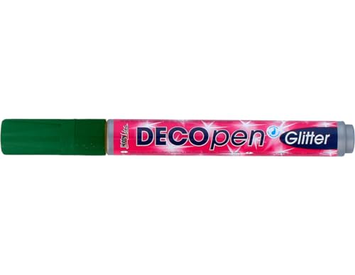 Kreul 46178 - Deco Pen glitter, Universalstift zum Gestalten, Beschriften und Verzieren von kleinen, originellen Geschenken, mit Rundspitze, Strichstärke 1 - 3 mm, dunkelgrün von Kreul
