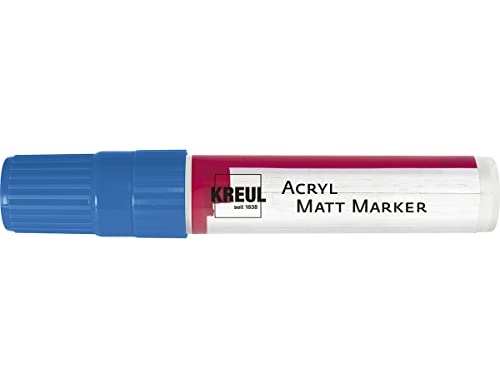KREUL 46217 - Acryl Matt Marker XXL, mit Keilspitze ca. 15 mm, blau, matte, permanente Acrylfarbe auf Wasserbasis, für puristische Elemente KREUL 46217 - Acryl Matt Marker XXL, mit Keilspitze ca. 15 mm, blau, matte, permanente Acrylfarbe auf Wasserbasis, für puristische Elemente von Kreul