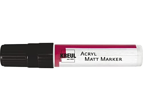 KREUL 46219 - Acryl Matt Marker XXL, mit Keilspitze ca. 15 mm, schwarz, matte, permanente Acrylfarbe auf Wasserbasis, für puristische Elemente von Kreul