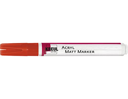 KREUL 46234 - Acryl Matt Marker Medium, mit Rundspitze ca. 2 - 4 mm, rot, matte, permanente Acrylfarbe auf Wasserbasis, für filigrane Akzente KREUL 46234 - Acryl Matt Marker Medium, mit Rundspitze ca. 2 - 4 mm, rot, matte, permanente Acrylfarbe auf Wasserbasis, für filigrane Akzente von Kreul