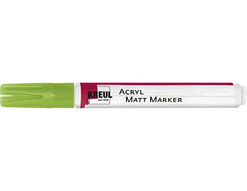 KREUL 46238 - Acryl Matt Marker Medium, mit Rundspitze ca. 2 - 4 mm, grün, matte, permanente Acrylfarbe auf Wasserbasis, für filigrane Akzente von Kreul