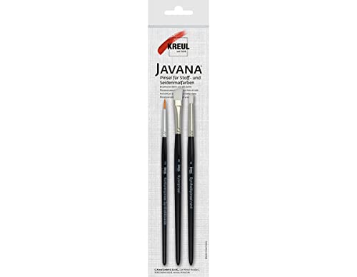 Kreul 49044 - Javana Pinsel für grobe Stoffe, 2 Nylon Synthetics Pinsel Rund Größe 4 und Schräg Größe 8 sowie 1 Synthetics Pinsel Rund Größe 2 Kreul 49044 - Javana Pinsel für grobe Stoffe, 2 Nylon Synthetics Pinsel Rund Größe 4 und Schräg Größe 8 sowie 1 Synthetics Pinsel Rund Größe 2 von Kreul