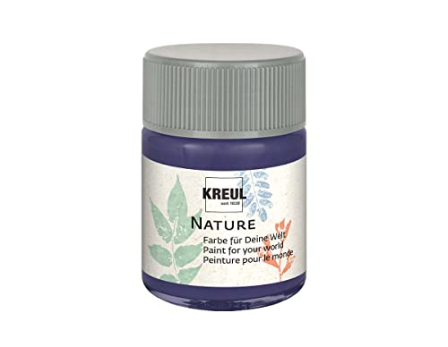 KREUL 49426 - Nature Lavendel im 50 ml Glas, wasserbasierte Farbe, aus nachhaltigen, natürlichen Rohstoffen, cremig, schnelltrocknend und lichtecht, für zahlreiche Untergründe von Kreul