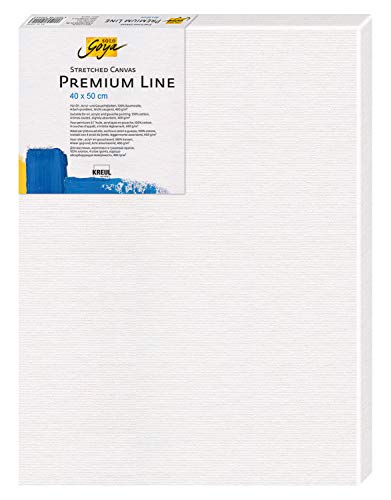 KREUL 504050 - Solo Goya Stretched Canvas Premium Line, Keilrahmen 40 x 50 cm in Premiumqualität, Leinwand aus Baumwolle 4 fach grundiert, ideal für Öl-, Acryl- und Gouachefarben von Kreul